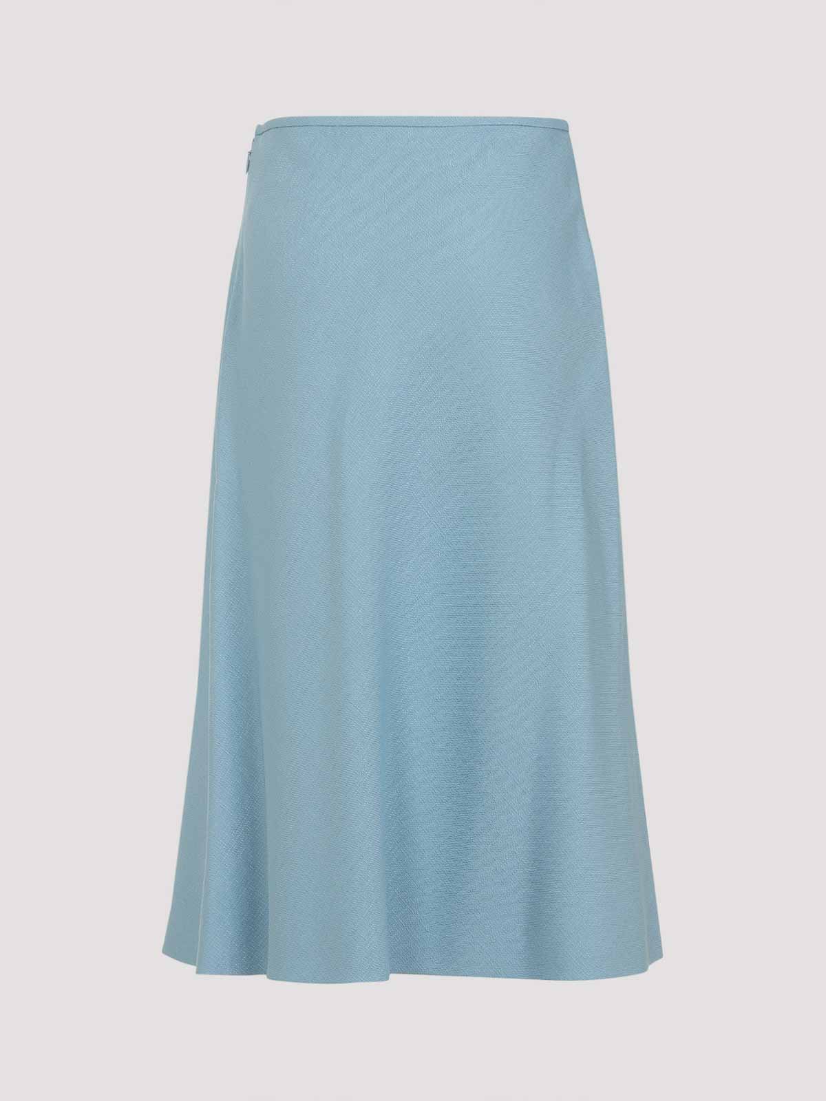 Valentino Viscose Midi Skirt In Blue