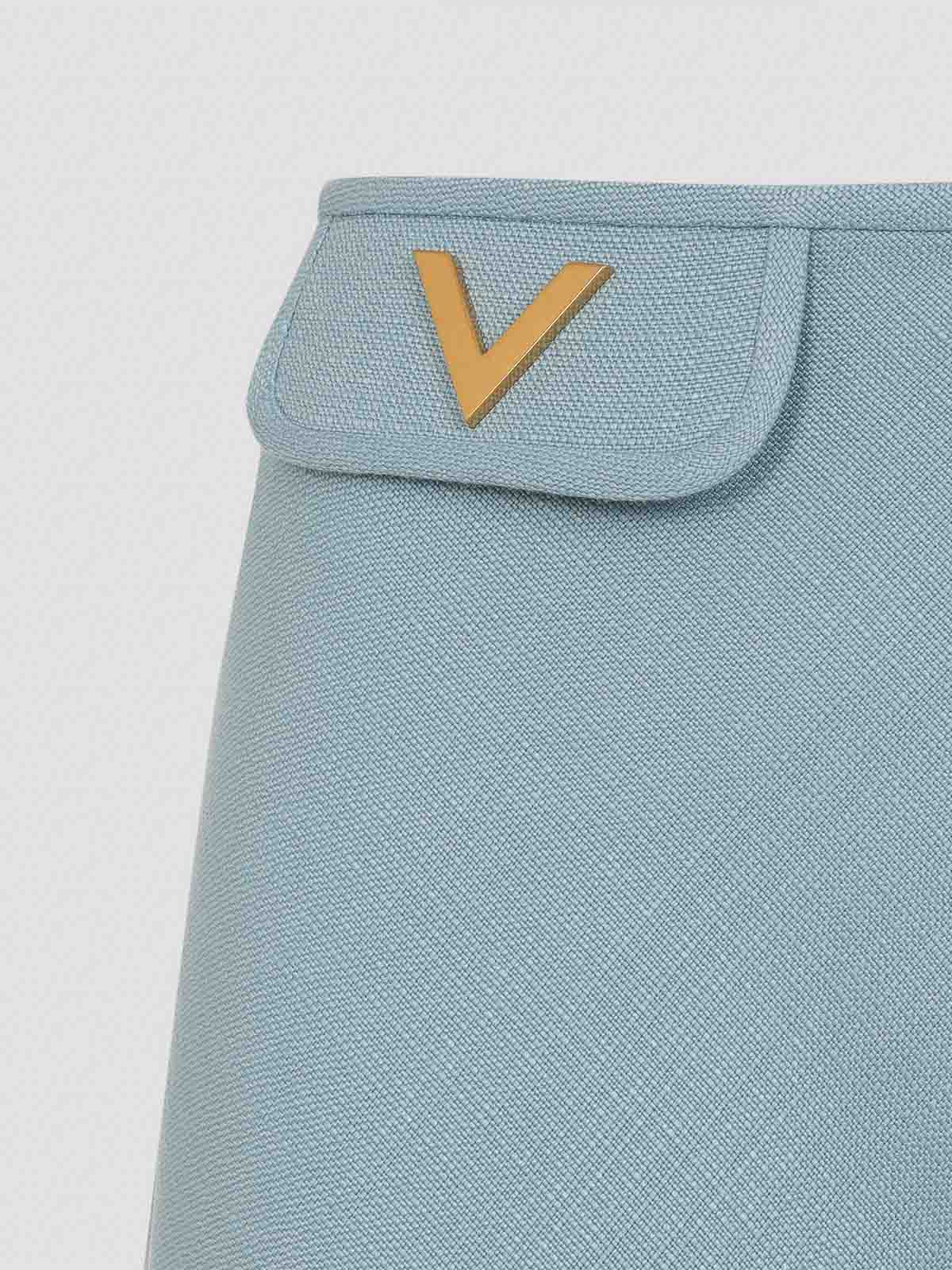 Valentino Viscose Midi Skirt In Blue