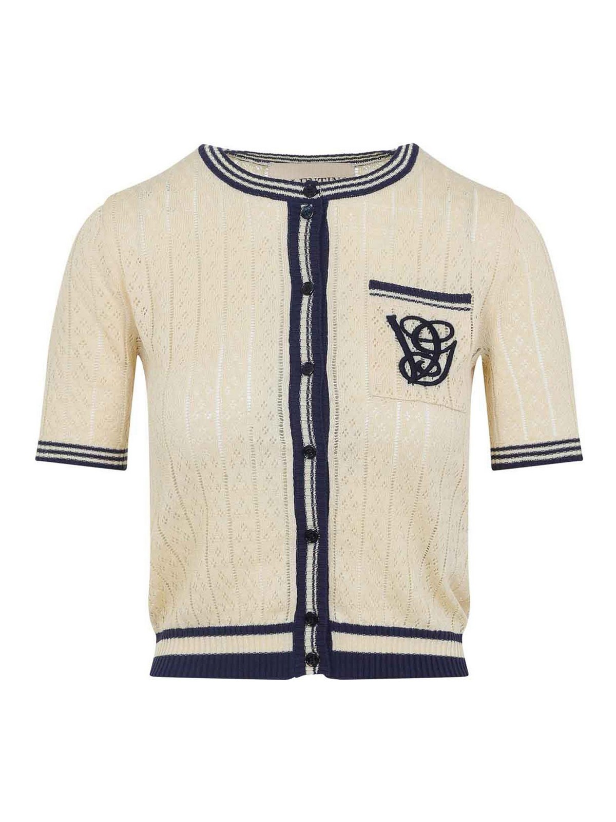 Valentino Linen Cardigan In Blue