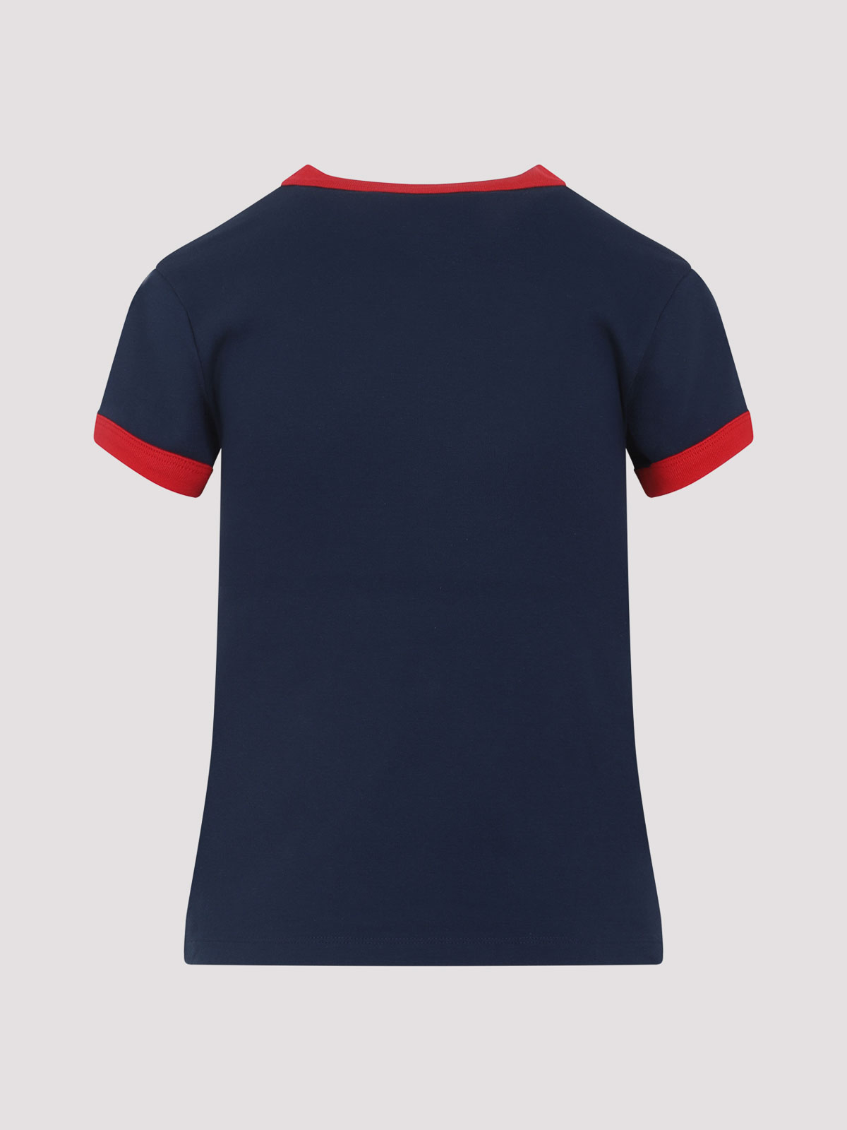 Valentino Fitted T-shirt With Contrasting Red Trimlettering In Blue