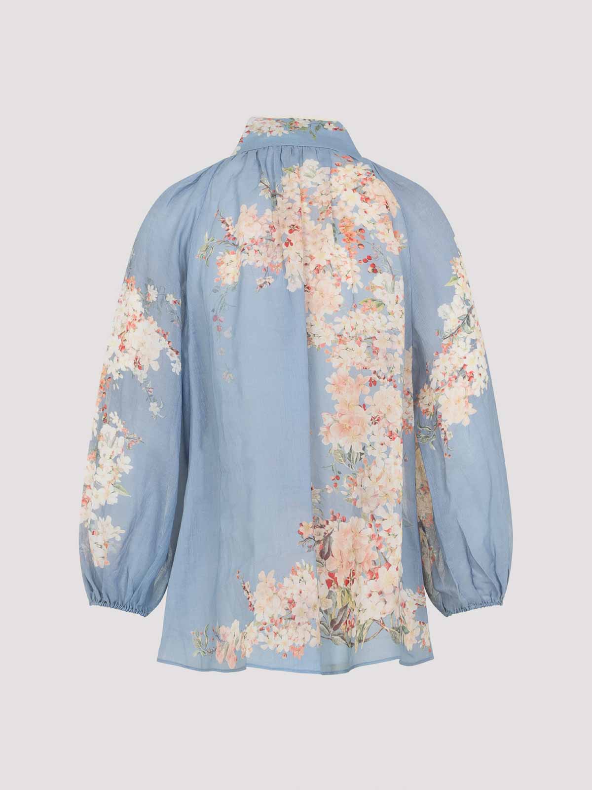Zimmermann Cascadian Billow Blouse In Blue