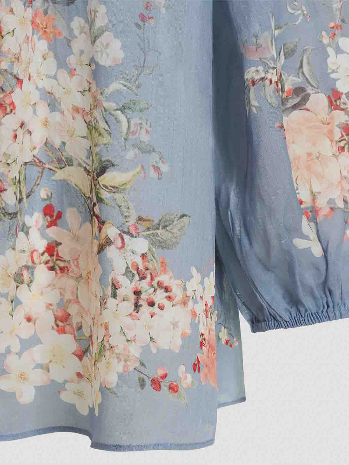 Zimmermann Cascadian Billow Blouse In Blue