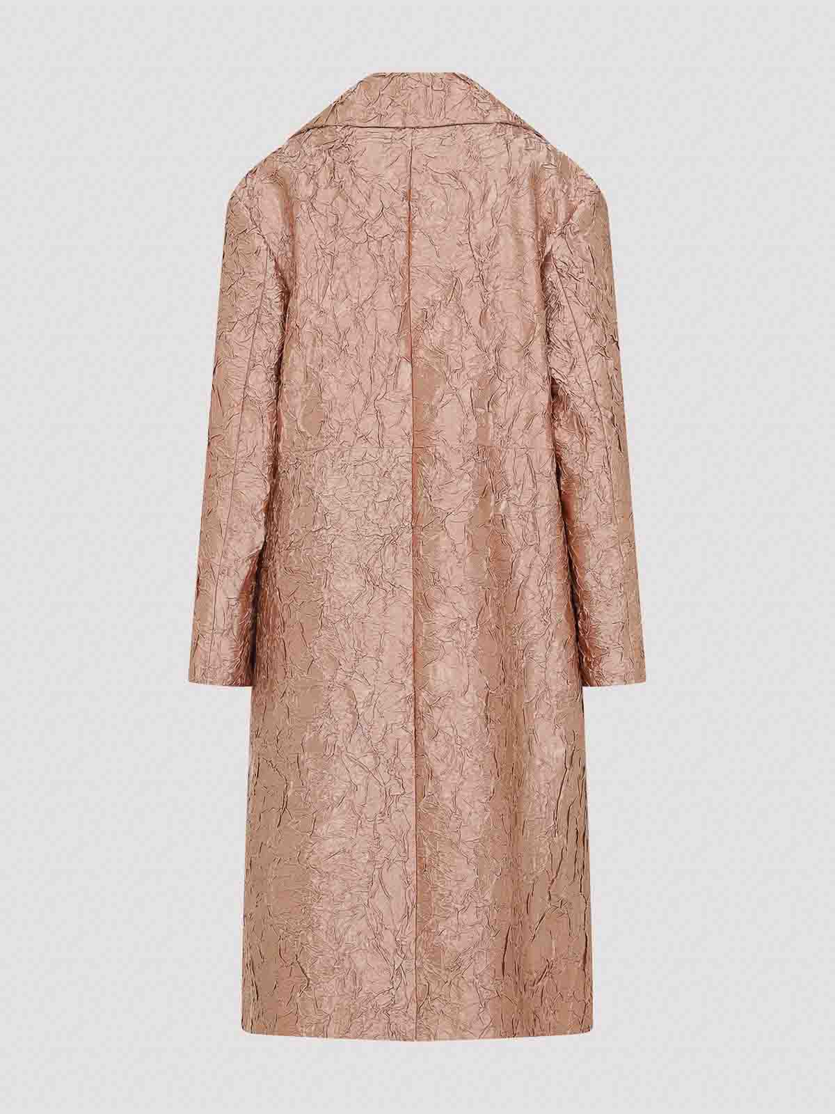 Dries Van Noten Crinkle Effect Single Breasted Coat In Multi