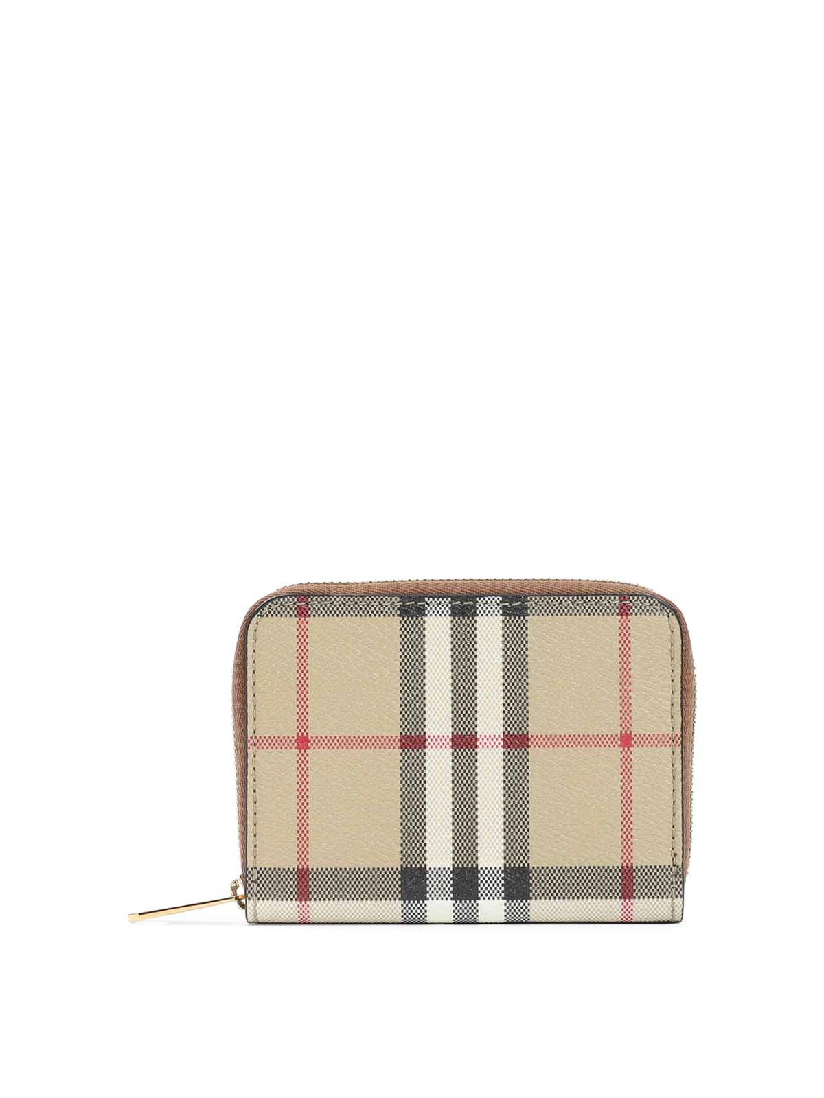 Burberry Mini Zip Around Wallet In Sand