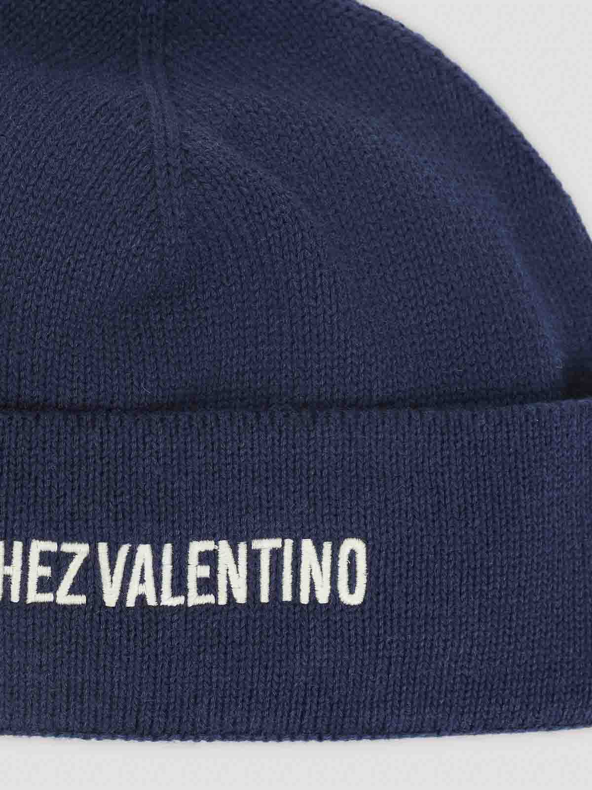 Valentino Garavani Soft Cotton Blend Stylish Hat In Blue