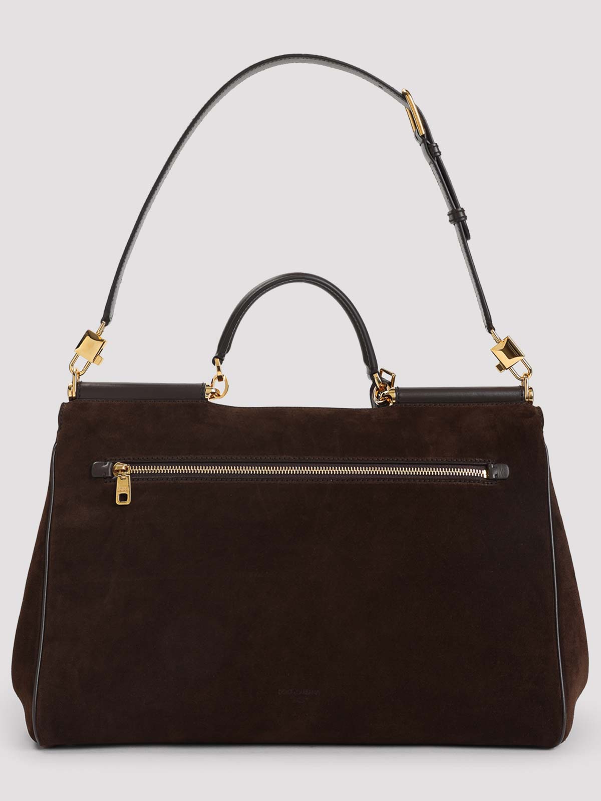 Dolce & Gabbana Sicily Soft Suede Bag In Brown
