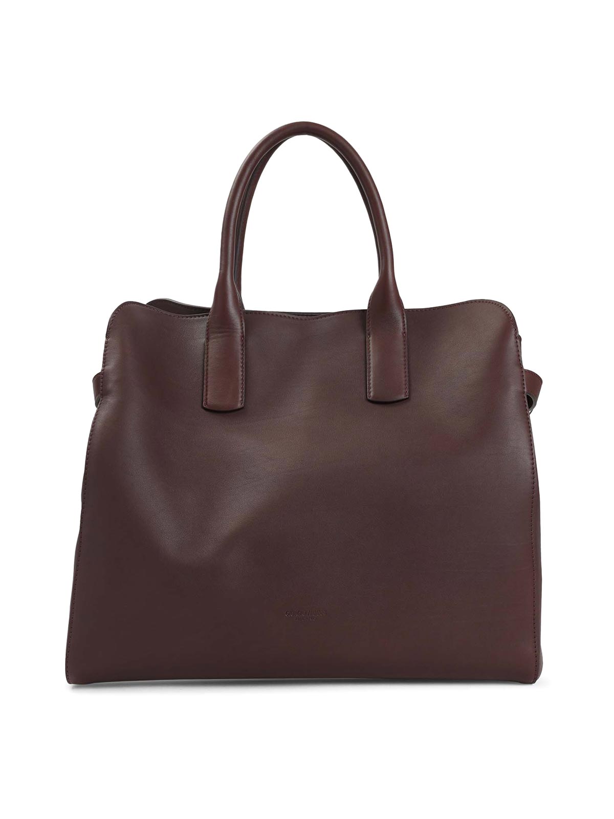 Giorgio Armani Calf Leather Expandable Shoulder Bag In Red