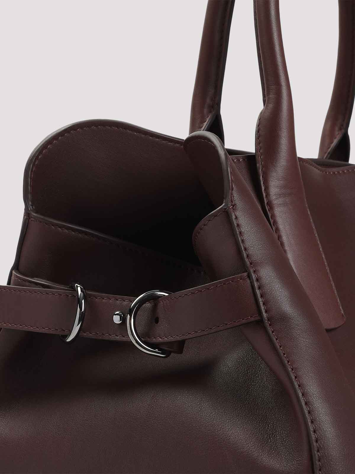 Giorgio Armani Calf Leather Expandable Shoulder Bag In Red