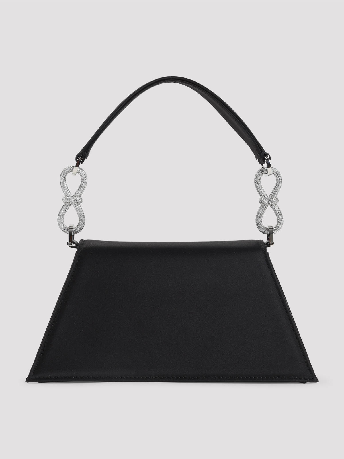 Mach&mach Samantha Medium Double Bow Patent Top-handle Bag In Black
