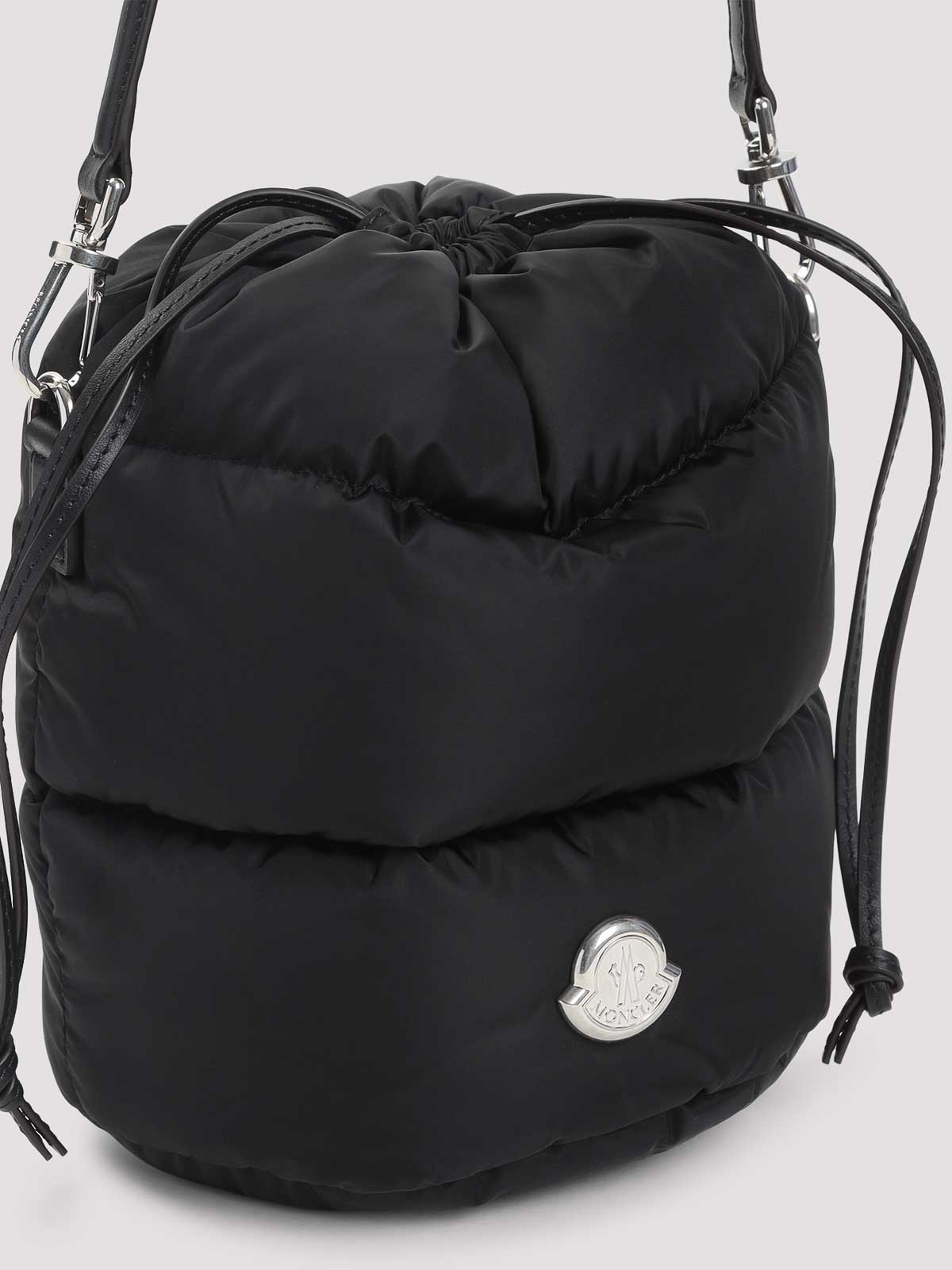 Moncler Caradoc Quilted Bucket Bag With Top Handle In Black