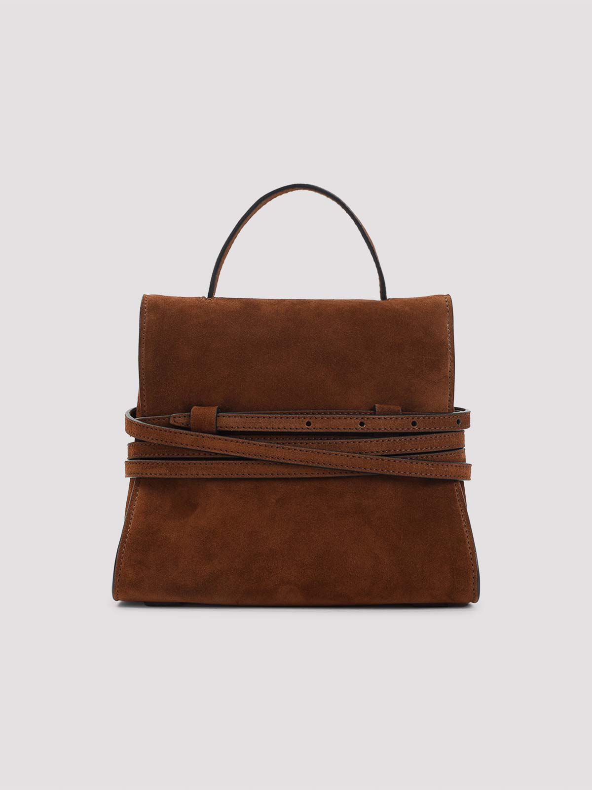 Moschino Suede Buckle-detail Tote Bag In Brown