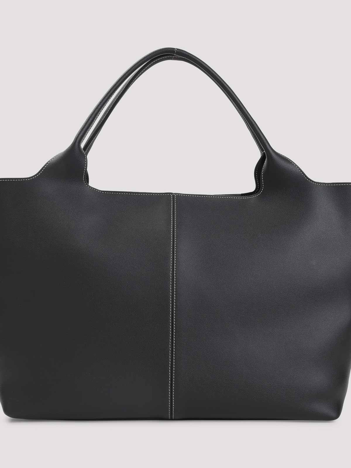 Tod's Tod`s Ebr Medium Shopping Bag In Black