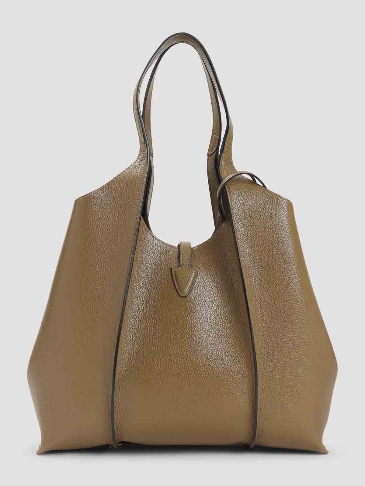 Tod's Grained Leather Top Handle Shoulder Bag In Brown