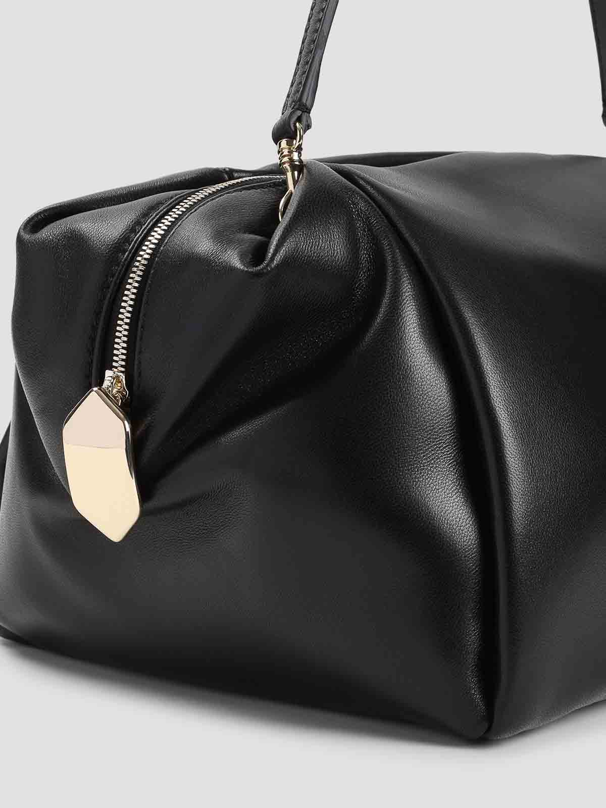 Carven Marie Leather Shoulder Bag In Black
