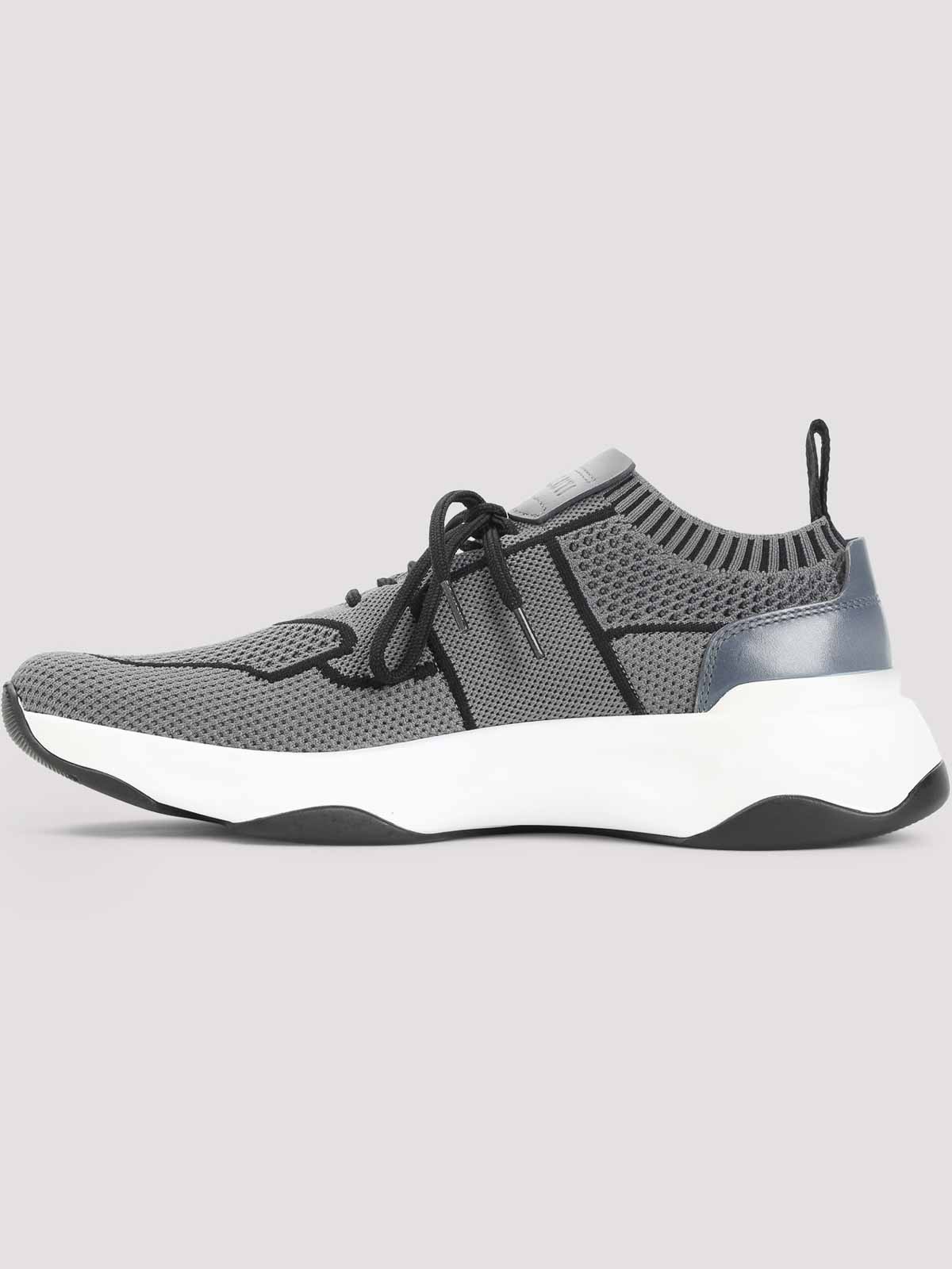 Berluti Textile Sneakers Leather Insert In Gray