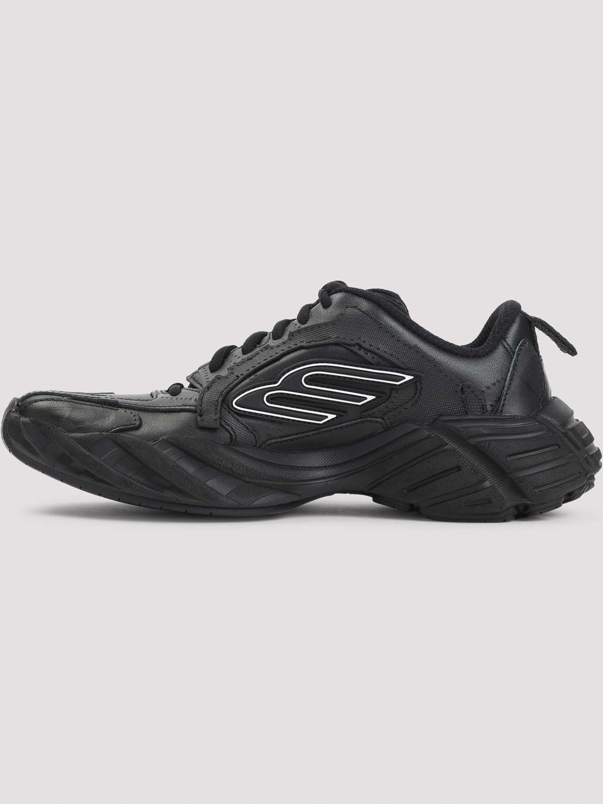 Balenciaga Monday Leather And Fabric Low-top Sneakers In Black