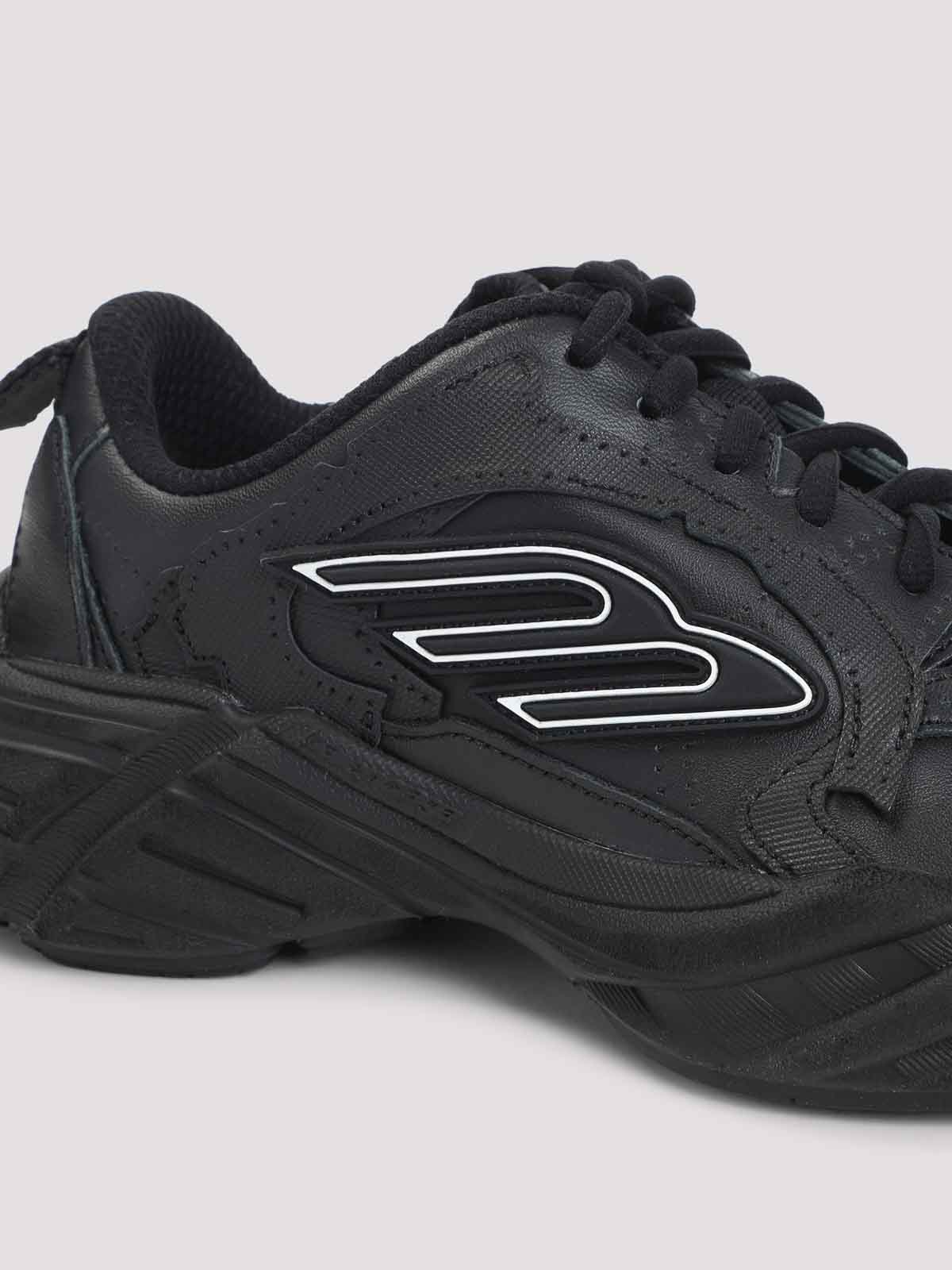 Balenciaga Monday Leather And Fabric Low-top Sneakers In Black