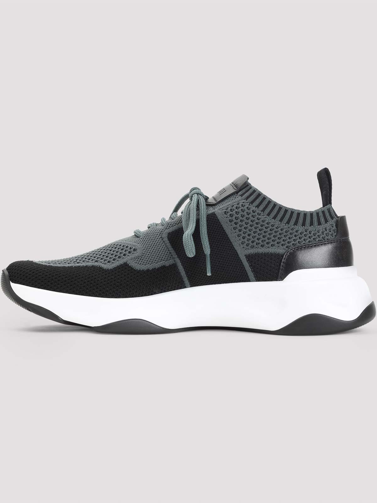 Berluti Almond Toe Leather Insert Sneakers In Black