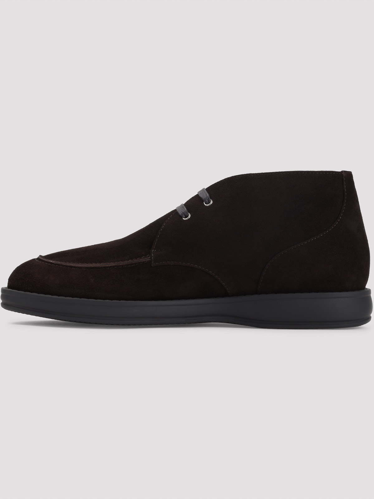 Brioni Suede Leather Desert Boots With Rubber Outsole In Brown