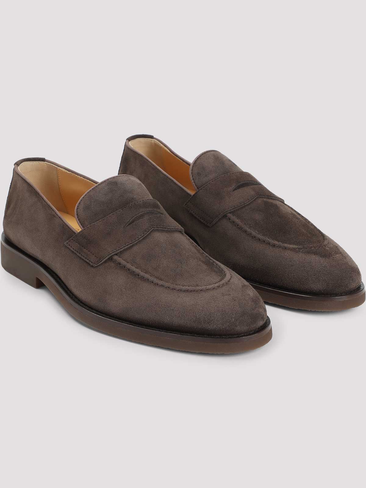 Brunello Cucinelli Suede Loafers In Brown