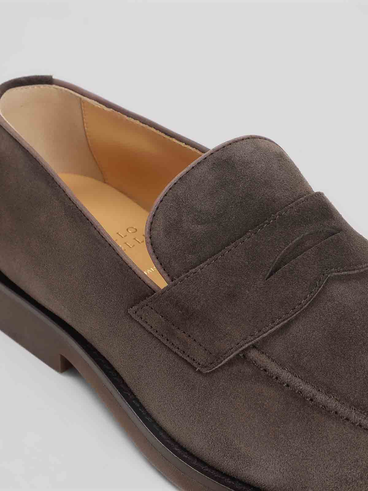 Brunello Cucinelli Suede Loafers In Brown