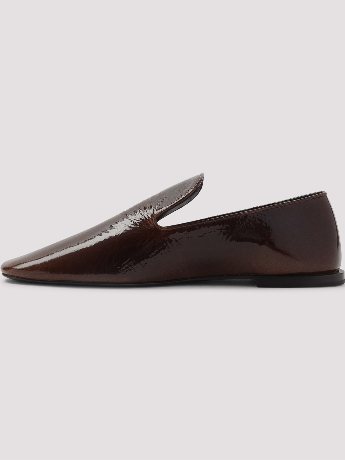 Jil Sander Squared Toe Loafer In Dark Earth In Brown