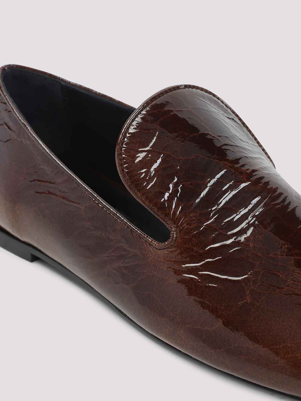 Jil Sander Squared Toe Loafer In Dark Earth In Brown