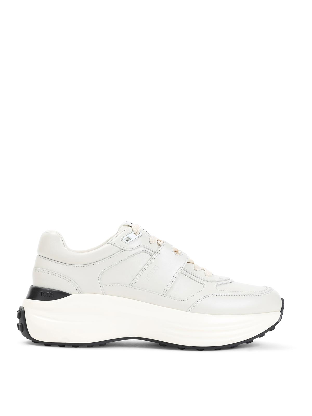 Tod's Sneakers In Leather And Fabric In White