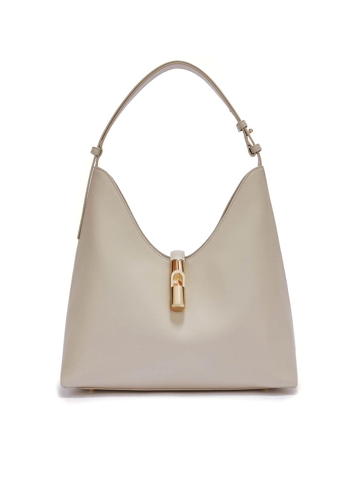 Furla Hobo Mod Bag M In Leather In White