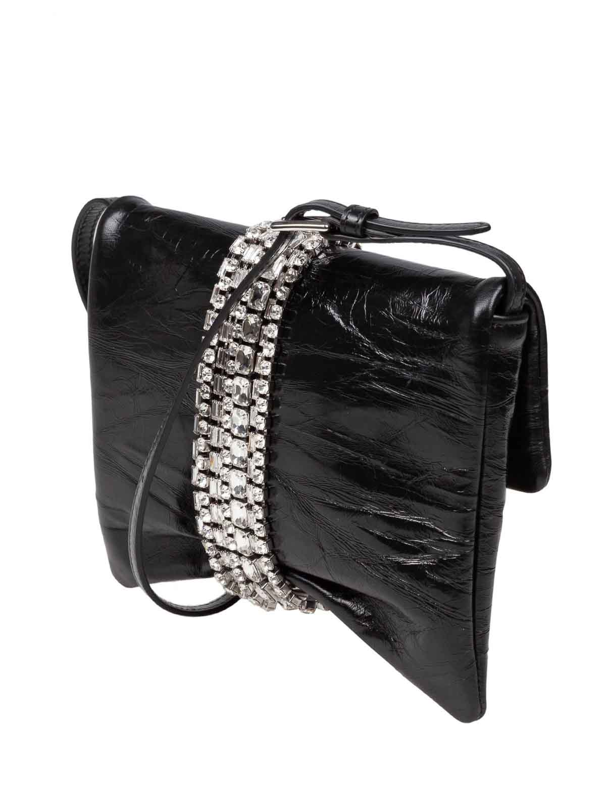Jimmy Choo Zandra Clutch Bag In Metallic Leather In Black