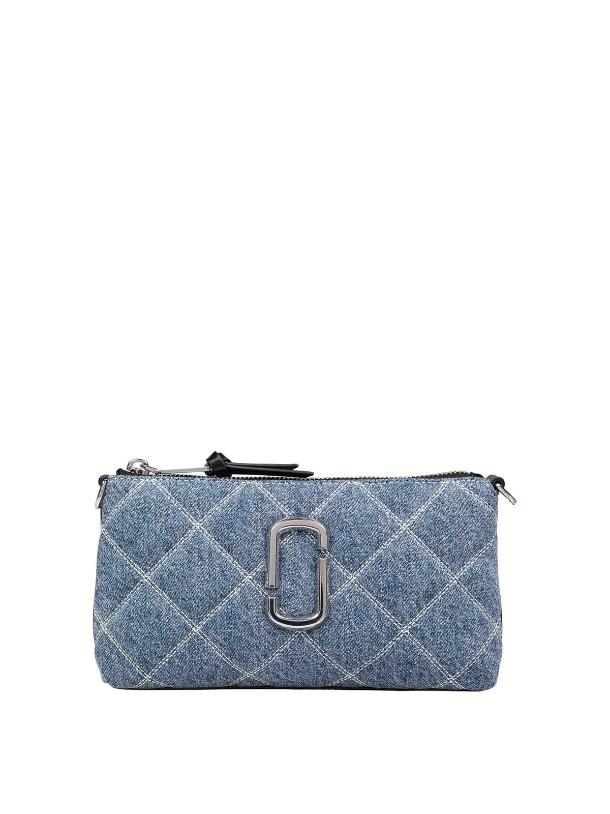Marc Jacobs The Pochette Snapshot In Quilted Denim In Blue