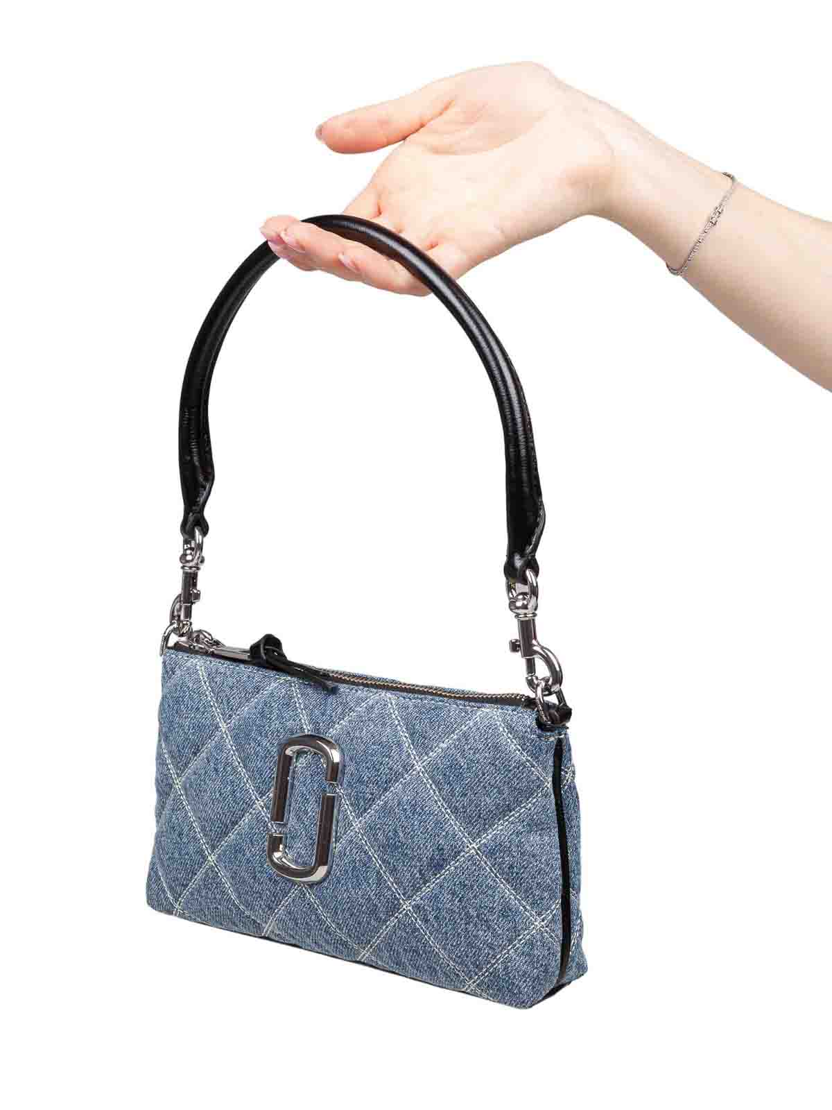 Marc Jacobs The Pochette Snapshot In Quilted Denim In Blue