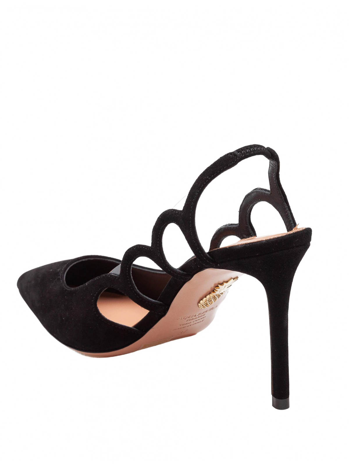 Aquazzura Decollete Bootie Pump 85 In Suede In Black