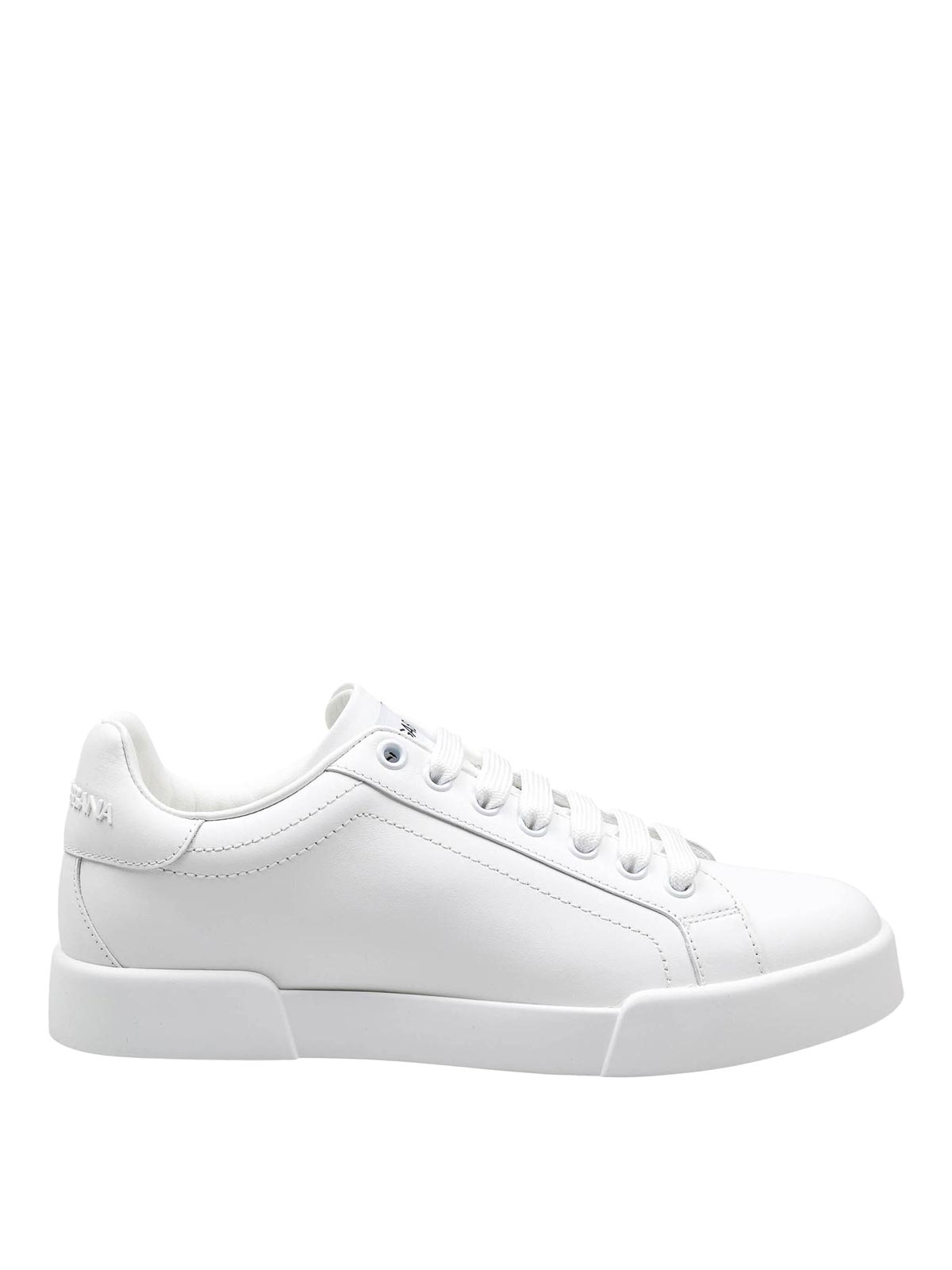 Dolce & Gabbana Portofino Sneakers In Nappa Color White In White