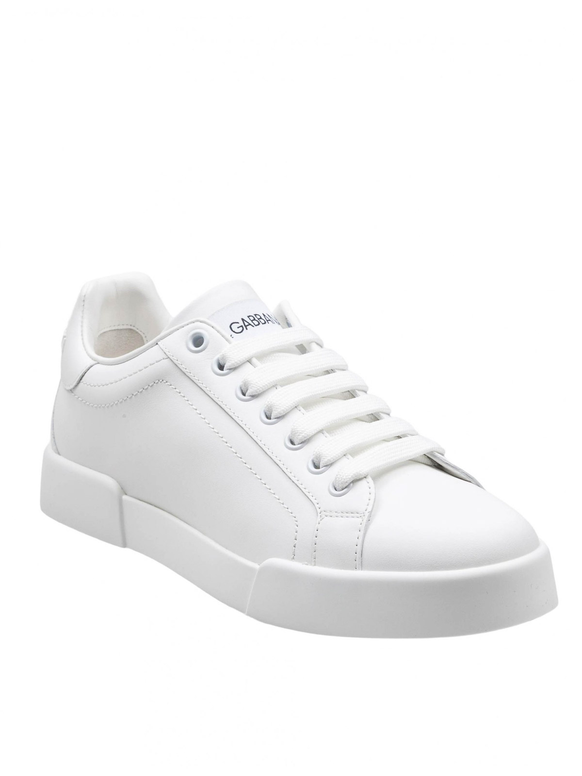 Dolce & Gabbana Portofino Sneakers In Nappa Color White In White