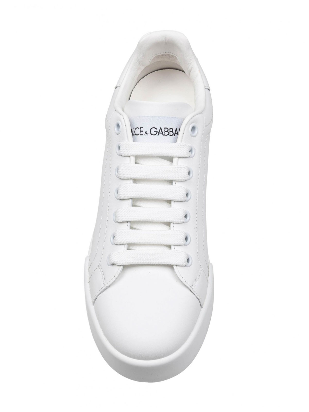 Dolce & Gabbana Portofino Sneakers In Nappa Color White In White