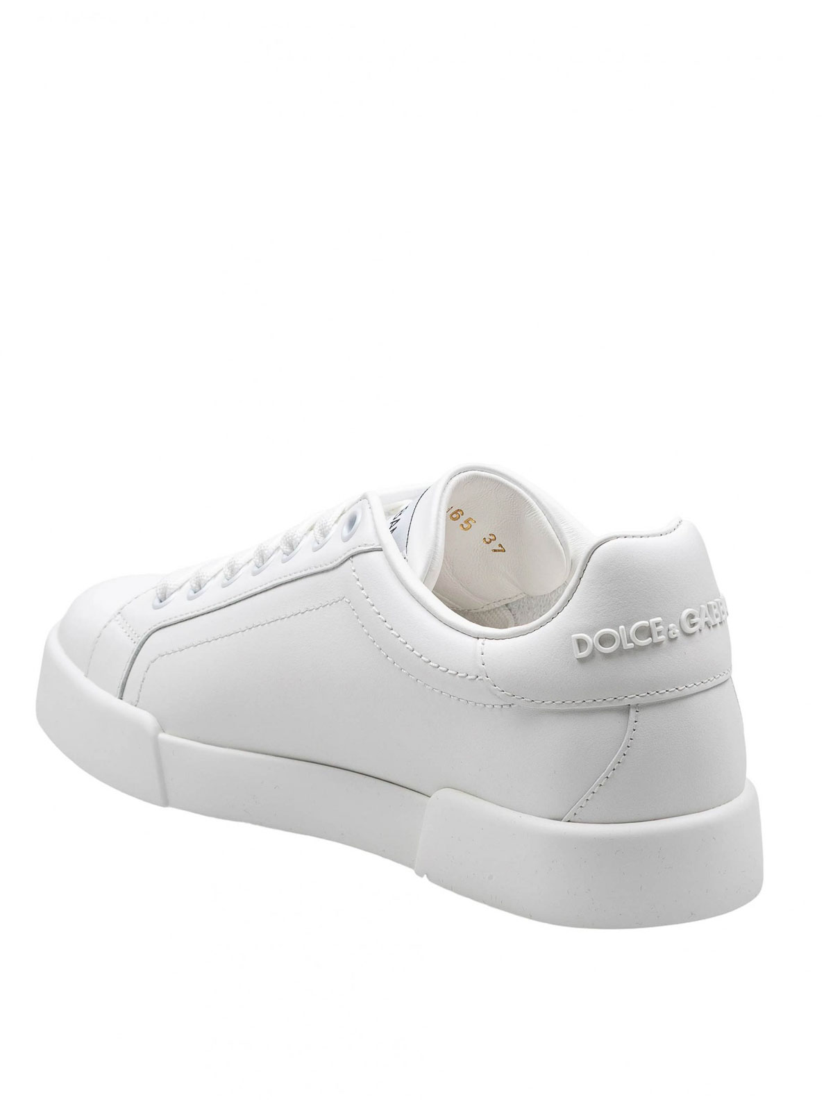 Dolce & Gabbana Portofino Sneakers In Nappa Color White In White