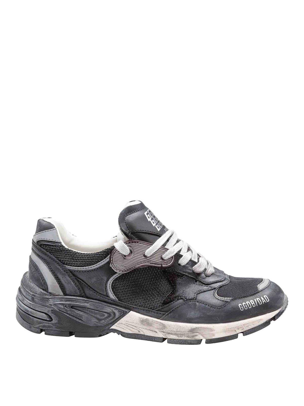 Golden Goose Black Leather And Mesh Running Dad Sneakers In Multi
