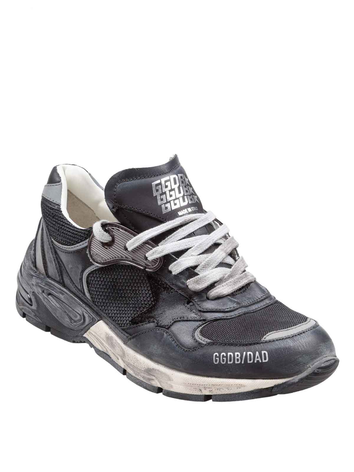 Golden Goose Black Leather And Mesh Running Dad Sneakers In Multi