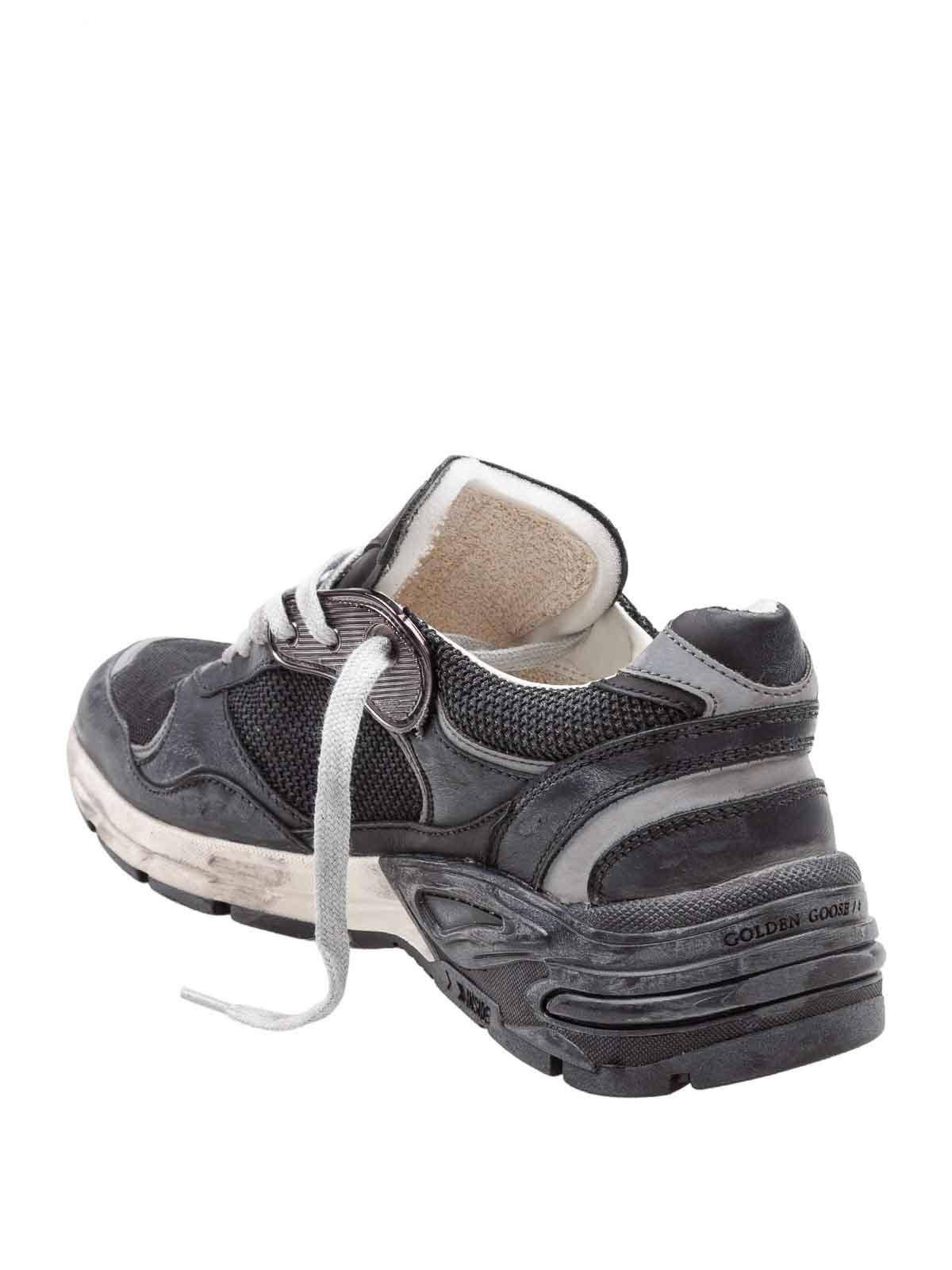 Golden Goose Black Leather And Mesh Running Dad Sneakers In Multi
