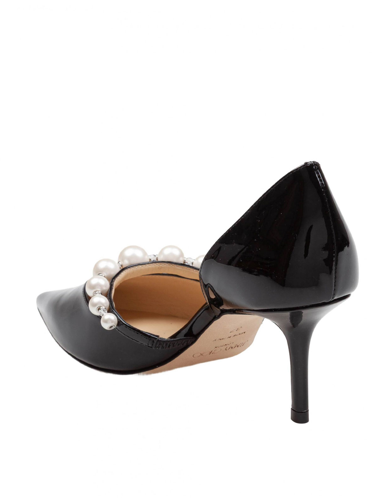 Jimmy Choo Aurelie 65 Patent Leather Pumps With Applied Pearls In Black