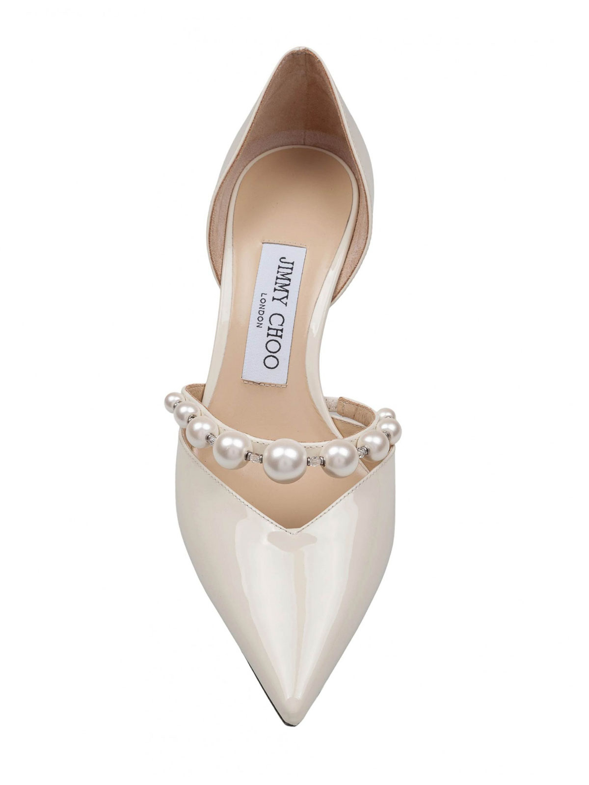 Jimmy Choo Aurelie 65 Decollete In Paint With Pearls In White