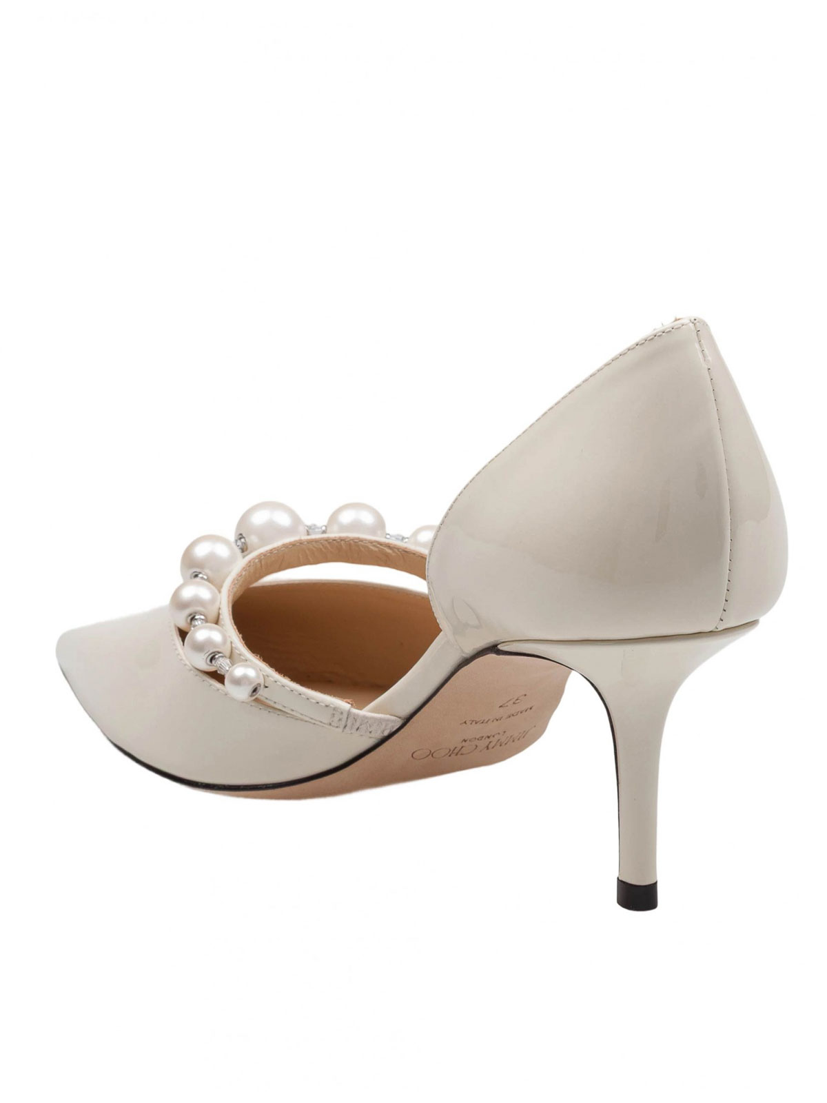 Jimmy Choo Aurelie 65 Decollete In Paint With Pearls In White