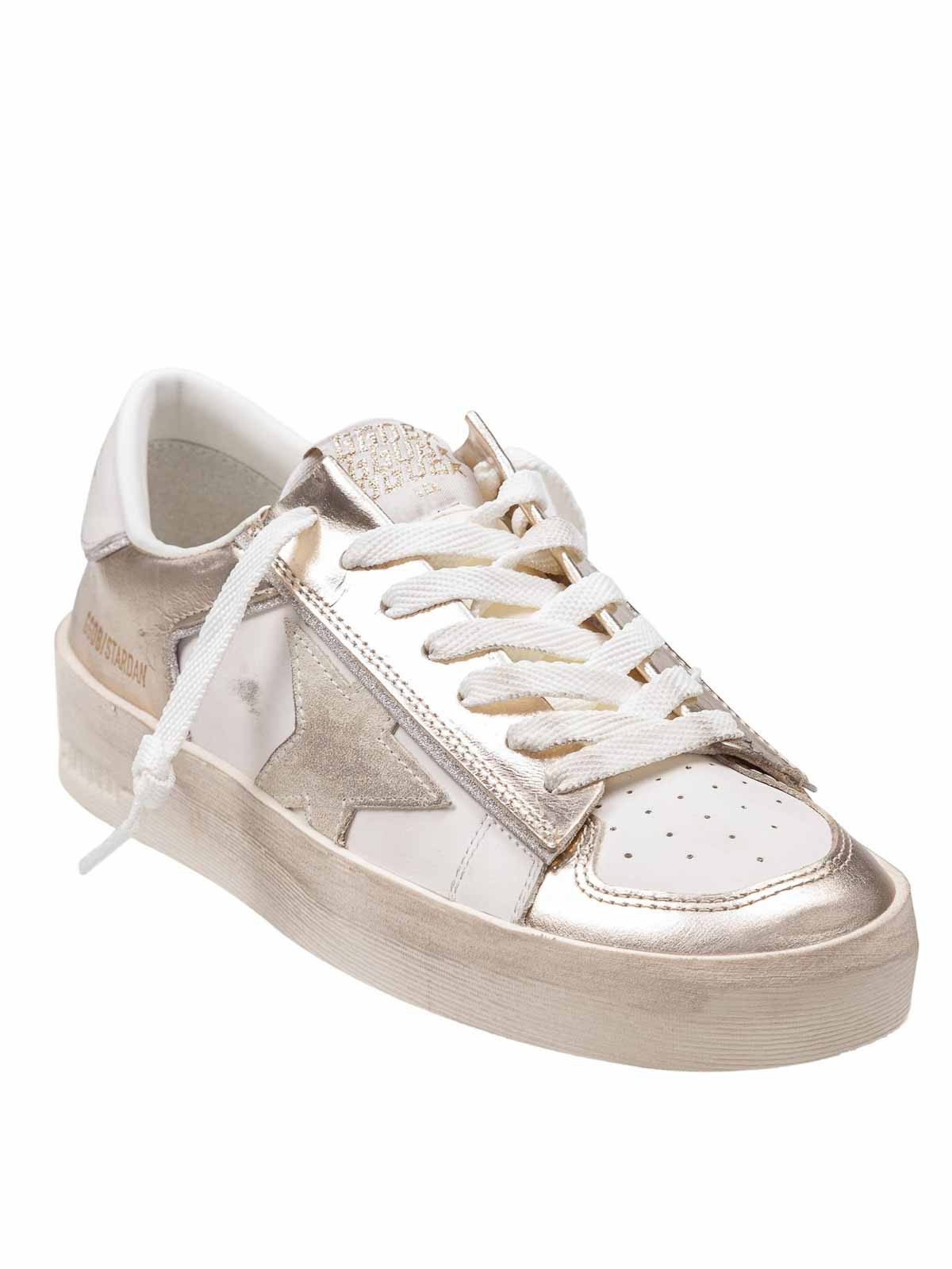 Golden Goose Deluxe Brand Women Stardan Leather Low-top Sneakers In Silver