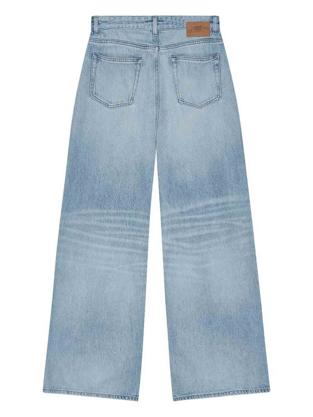 Ganni Soft Rigid Denim Baggy Jeans In Blue
