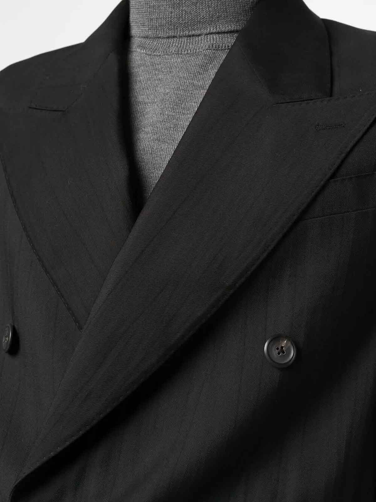 Our Legacy Crease-effect Double-breasted Blazer In Black