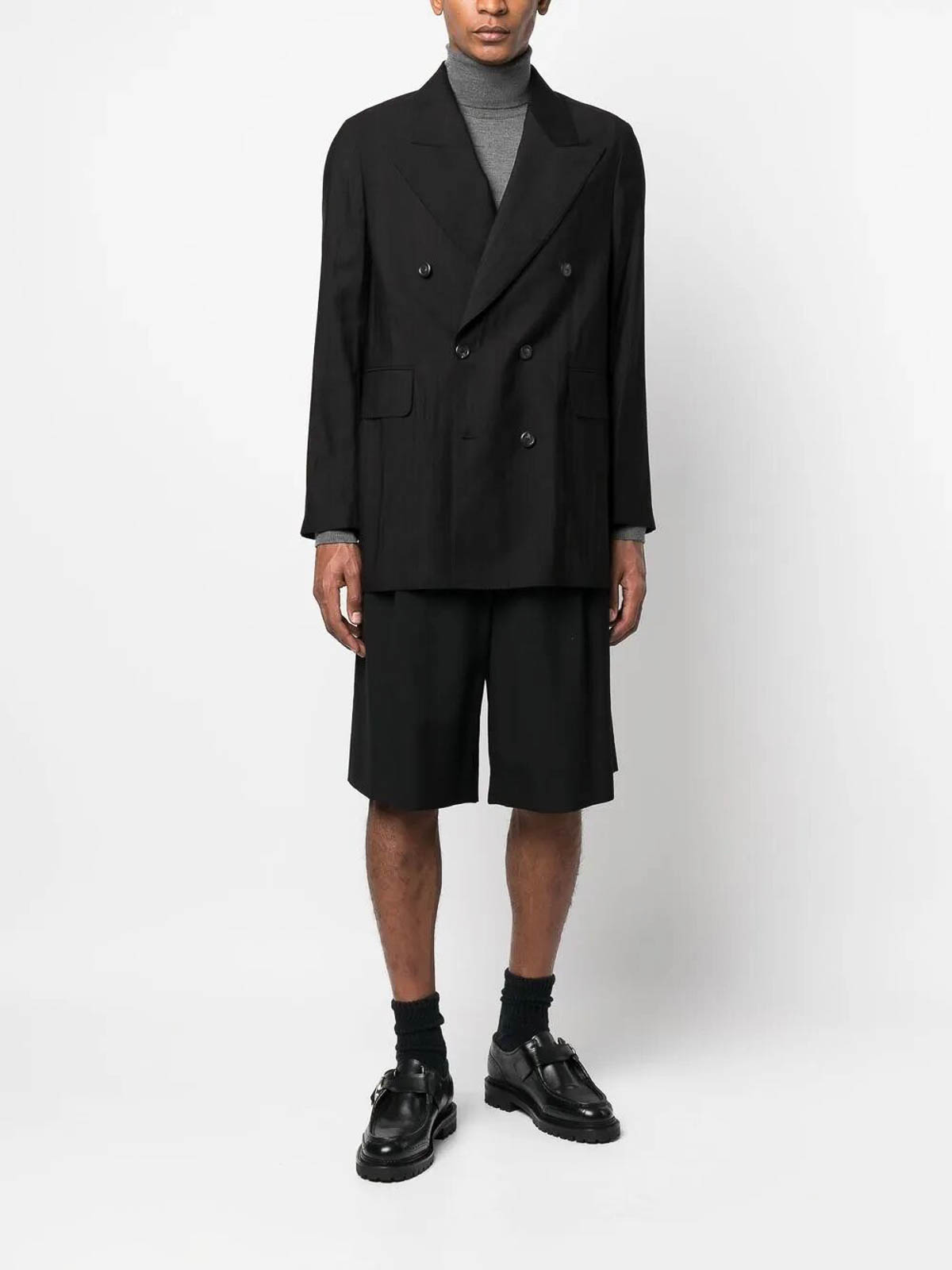 Our Legacy Crease-effect Double-breasted Blazer In Black
