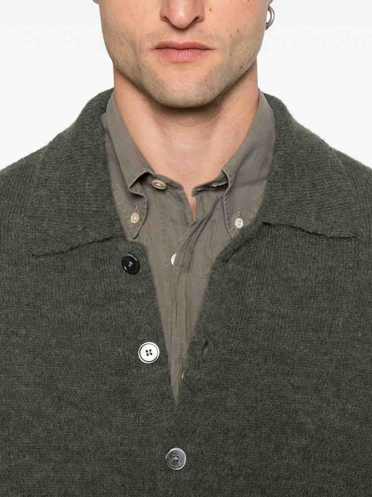 Our Legacy Dark Green Alpaca Blend Cardigan In Green