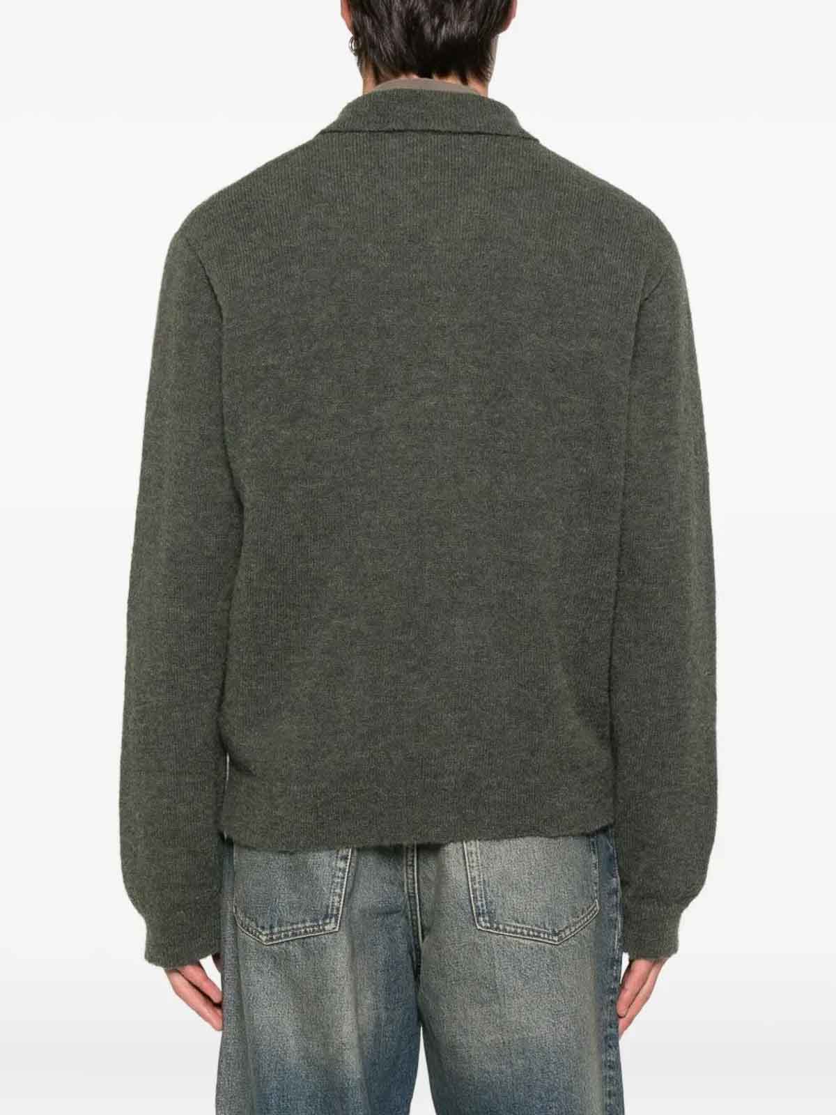 Our Legacy Dark Green Alpaca Blend Cardigan In Green