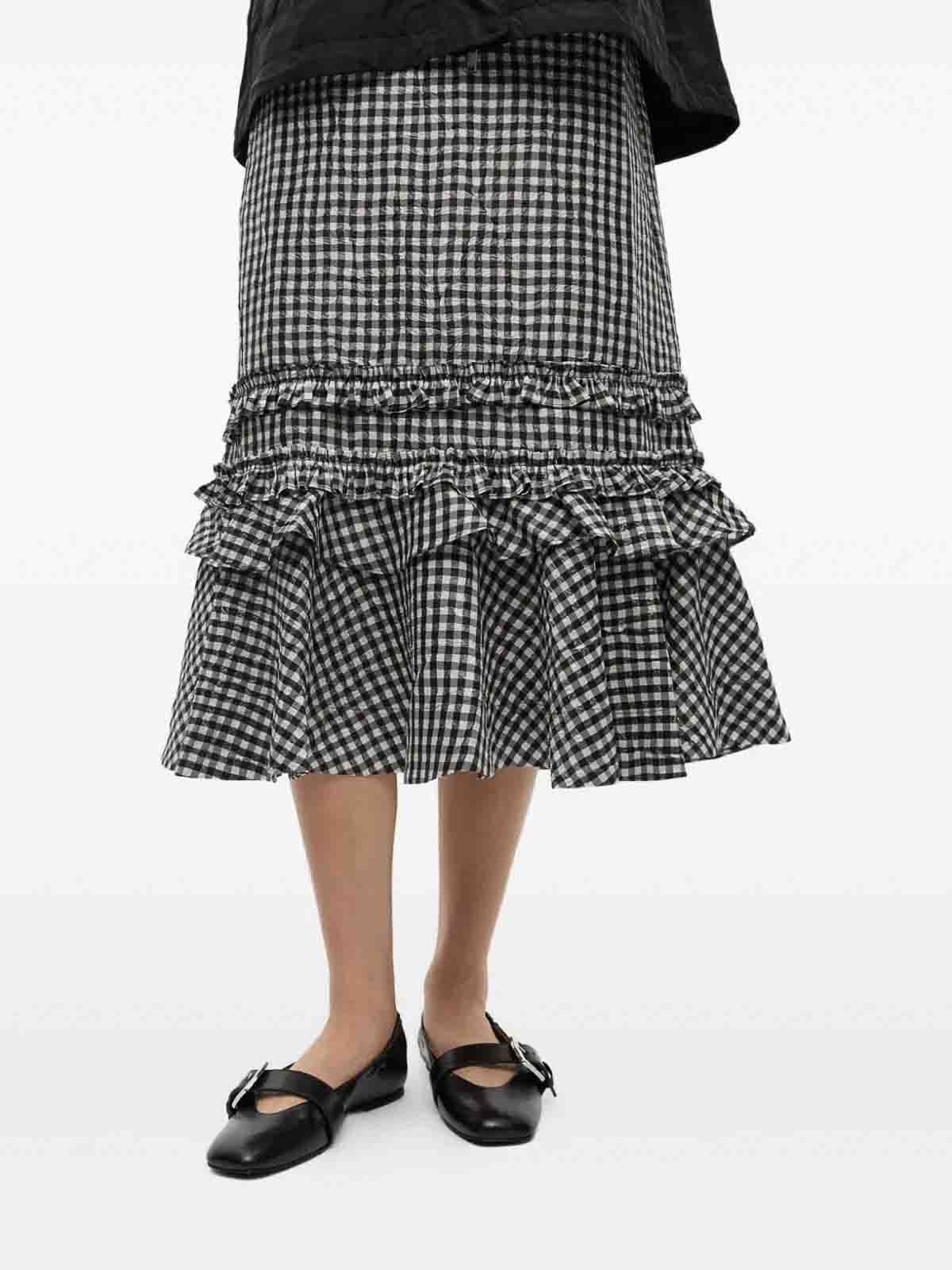 Ganni Butterfly Strap Ballerina Crinkle Oleatex In Black